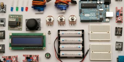 Electronic components: batteries, LEDs, and other components